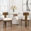 Christopher Knight Home Set of 2 Patti Modern Minimalist Fabric Upholstered Dining Chairs, Rubberwood Kitchen Side Chair, Living Room Accent Armless Chair with Soft Padded Seat, Light Brown+Beige(Light Brown+beige)