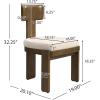 Christopher Knight Home Set of 2 Patti Modern Minimalist Fabric Upholstered Dining Chairs, Rubberwood Kitchen Side Chair, Living Room Accent Armless Chair with Soft Padded Seat, Light Brown+Beige(Light Brown+beige)