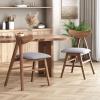Christopher Knight Home Stocker Upholstered Dining Chairs – Light Beige/Walnut (Set of 2)(Dark Gray + Walnut)