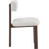 Christopher Knight Home Upholstered Dining Chairs Set of 2,Armless Kitchen Dining Room Chairs with H Shape Metal Legs, Curved Backrest Kitchen Furniture,Beige+Natural(White + Dark Brown)