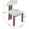 Christopher Knight Home Upholstered Dining Chairs Set of 2,Armless Kitchen Dining Room Chairs with H Shape Metal Legs, Curved Backrest Kitchen Furniture,Beige+Natural(White + Dark Brown)