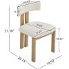 Christopher Knight Home Upholstered Dining Chairs Set of 2,Armless Kitchen Dining Room Chairs with H Shape Metal Legs, Curved Backrest Kitchen Furniture,Beige+Natural(Beige + Natural)