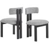 Christopher Knight Home Upholstered Dining Chairs Set of 2,Armless Kitchen Dining Room Chairs with H Shape Metal Legs, Curved Backrest Kitchen Furniture,Beige+Natural(Mix Black White+black)