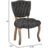 GDFStudio Christopher Knight Home Bates Tufted Fabric Dining Chairs, 2-Pcs Set, Charcoal