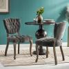 GDFStudio Christopher Knight Home Bates Tufted Fabric Dining Chairs, 2-Pcs Set, Charcoal