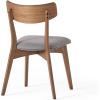 GDFStudio Christopher Knight Home Chazz Mid-Century Fabric Dining Chairs with Natural Walnut Finished Frame, 2-Pcs Set, Dark Grey / Natural Walnut Finish(Dark Grey / Natural Walnut Finish)
