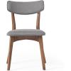 GDFStudio Christopher Knight Home Chazz Mid-Century Fabric Dining Chairs with Natural Walnut Finished Frame, 2-Pcs Set, Dark Grey / Natural Walnut Finish(Dark Grey / Natural Walnut Finish)