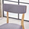 GDFStudio Christopher Knight Home Chazz Mid-Century Fabric Dining Chairs with Natural Walnut Finished Frame, 2-Pcs Set, Dark Grey / Natural Walnut Finish(Dark Gray)
