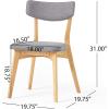 GDFStudio Christopher Knight Home Chazz Mid-Century Fabric Dining Chairs with Natural Walnut Finished Frame, 2-Pcs Set, Dark Grey / Natural Walnut Finish(Dark Gray)