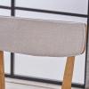 GDFStudio Christopher Knight Home Chazz Mid-Century Fabric Dining Chairs with Natural Walnut Finished Frame, 2-Pcs Set, Dark Grey / Natural Walnut Finish(Light Beige / Natural Oak Finish)