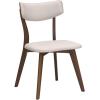 GDFStudio Christopher Knight Home Chazz Mid-Century Fabric Dining Chairs with Natural Walnut Finished Frame, 2-Pcs Set, Dark Grey / Natural Walnut Finish(Light Beige / Natural Walnut Finish)