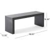 Ivy Farmhouse Acacia Wood Dining Bench, Light Gray Oak(Black)