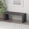 Ivy Farmhouse Acacia Wood Dining Bench, Light Gray Oak(Black)