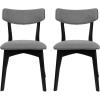 Chazz Upholstered Dining Chairs- Light Beige/Matte Black (Set of 2)(Chaz dark Gray/Matte Black)