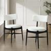 Christopher Knight Home Ebany Dining Chairs Set of 2, Boucle Kitchen Chair, Upholstered Curved Backrest Accent Chair, Rubberwood X Shaped Frame, Dining Room Chair for Cafeteria Home, Beige+Black(Beige+black)