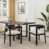 Christopher Knight Home Elev Set of 2 Fabric Upholstered Dining Chairs, Living Room Barrel Accent Chair Set, Round Backrest Dining Room Chair, Kitchen Island Extra Seat, Cream+Black