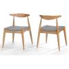 Christopher Knight Home Francie Fabric with Oak Finish Dining Chairs, 2-Pcs Set, Grey / Oak(Beige)