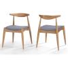 Christopher Knight Home Francie Fabric with Oak Finish Dining Chairs, 2-Pcs Set, Grey / Oak(Grey / Oak)