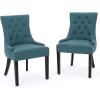 Christopher Knight Home Hayden Fabric Dining Chairs, 2-Pcs Set, Dark Teal(Dark Teal + Dark Brown)
