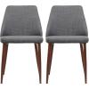 Christopher Knight Home Marlee Mid-Century Fabric Dining Chairs with Dark Walnut Wood Finished Legs, 2-Pcs Set, Light Grey