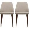 Christopher Knight Home Marlee Mid-Century Fabric Dining Chairs with Dark Walnut Wood Finished Legs, 2-Pcs Set, Wheat