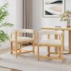 Christopher Knight Home Set of 2 Arley Modern Fabric Upholstered Dining Armchair, Sturdy Wooden Kitchen Side Chair with Ergonomic Backrest and Footrest, Soft Padded Barrel Accent Chair, Beige+Walnut(Beige+natural)