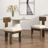 Christopher Knight Home Set of 2 Patti Modern Minimalist Fabric Upholstered Dining Chairs, Rubberwood Kitchen Side Chair, Living Room Accent Armless Chair with Soft Padded Seat, Light Brown+Beige(Light Brown+beige)
