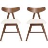 Christopher Knight Home Stocker Upholstered Dining Chairs – Light Beige/Walnut (Set of 2)(Light Beige + Walnut)