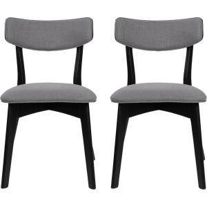 Chazz Upholstered Dining Chairs- Light Beige/Matte Black (Set of 2)(Chaz dark Gray/Matte Black)