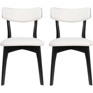 Chazz Upholstered Dining Chairs- Light Beige/Matte Black (Set of 2)(Chaz light Beige/Matte Black)