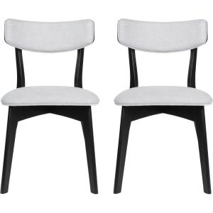 Chazz Upholstered Dining Chairs- Light Beige/Matte Black (Set of 2)(Chaz light Gray/Matte Black)