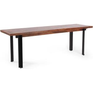 Christopher Knight Home Bench, Black + Country Brown