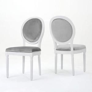 Christopher Knight Home Camille Traditional Velvet Dining Chairs, 2-Pcs Set, Navy Blue / Gloss Black(Horizon Grey / Gloss White)