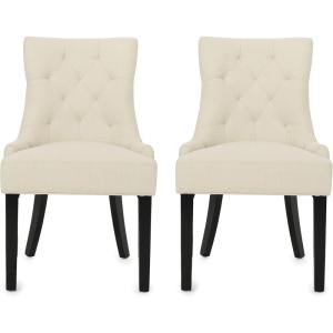 Christopher Knight Home Hayden Tufted Fabric Dining / Accent Chairs, 2-Pcs Set, Beige