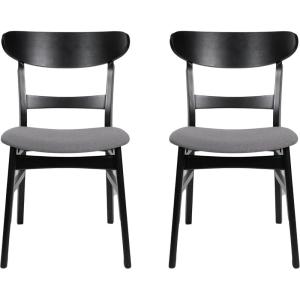 Christopher Knight Home Idalia Upholstered Dining Chairs- Light Gray/Matte Black (Set of 2)(Dark Gray + Matte Black)