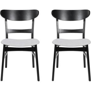 Christopher Knight Home Idalia Upholstered Dining Chairs- Light Gray/Matte Black (Set of 2)(Light Beige + Matte Black)