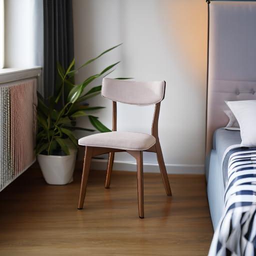 image:imageChristopher Knight Home Abrielle MidCentury Modern Fabric Dining Chairs with Natural Oak Finished Rubberwood Frame 2Pcs Set Dark Grey Natural OakBeige Brown