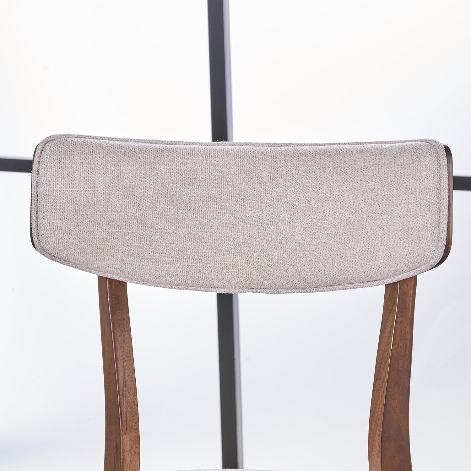 image:imageChristopher Knight Home Abrielle MidCentury Modern Fabric Dining Chairs with Natural Oak Finished Rubberwood Frame 2Pcs Set Dark Grey Natural OakBeige Brown