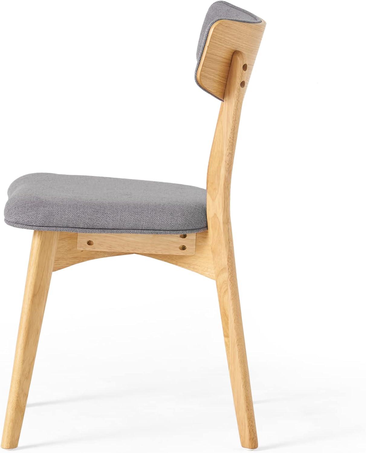 image:imageChristopher Knight Home Abrielle MidCentury Modern Fabric Dining Chairs with Natural Oak Finished Rubberwood Frame 2Pcs Set Dark Grey Natural OakDark Grey Natural Oak