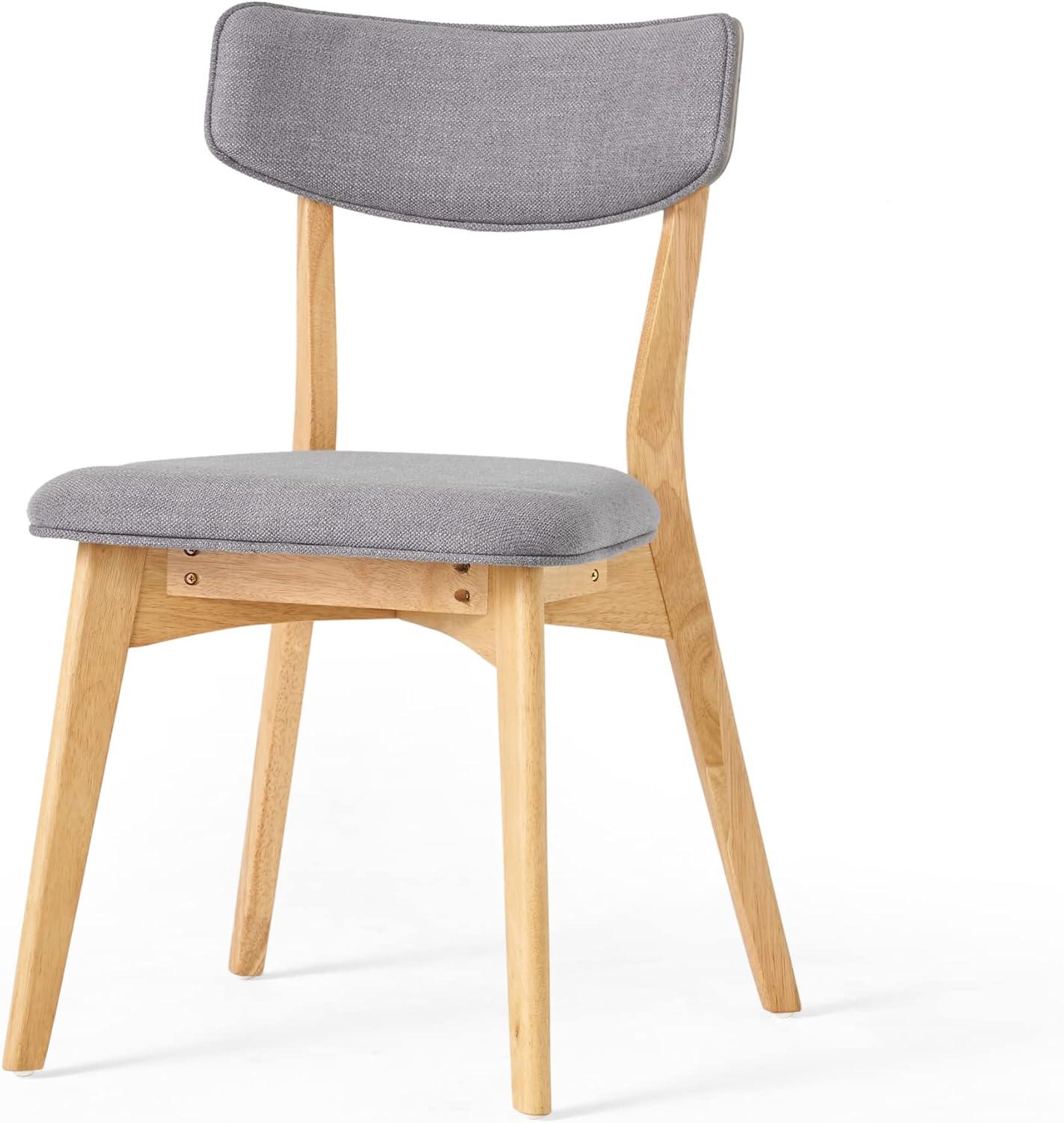 image:imageChristopher Knight Home Abrielle MidCentury Modern Fabric Dining Chairs with Natural Oak Finished Rubberwood Frame 2Pcs Set Dark Grey Natural OakDark Grey Natural Oak