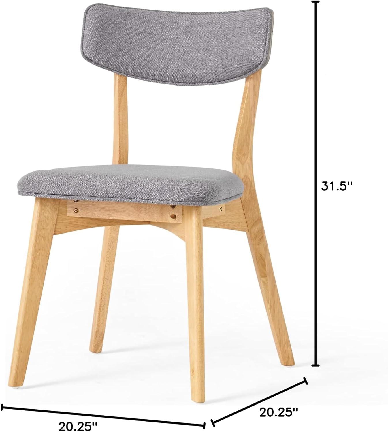 image:imageChristopher Knight Home Abrielle MidCentury Modern Fabric Dining Chairs with Natural Oak Finished Rubberwood Frame 2Pcs Set Dark Grey Natural OakDark Grey Natural Oak