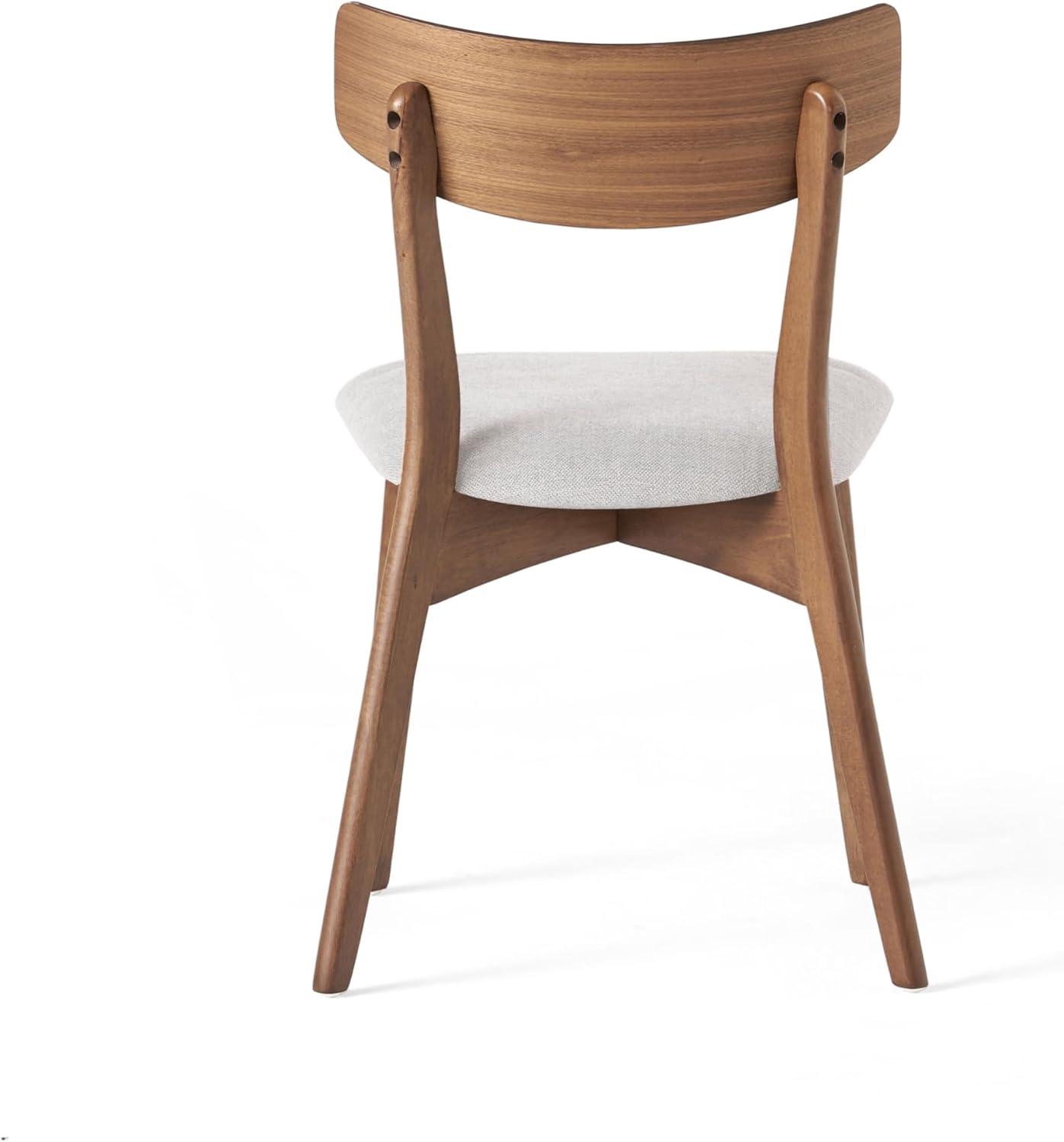 image:imageChristopher Knight Home Abrielle MidCentury Modern Fabric Dining Chairs with Natural Oak Finished Rubberwood Frame 2Pcs Set Dark Grey Natural OakLight Beige ladit