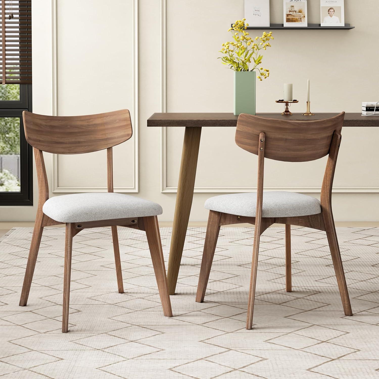 image:imageChristopher Knight Home Abrielle MidCentury Modern Fabric Dining Chairs with Natural Oak Finished Rubberwood Frame 2Pcs Set Dark Grey Natural OakLight Beige ladit