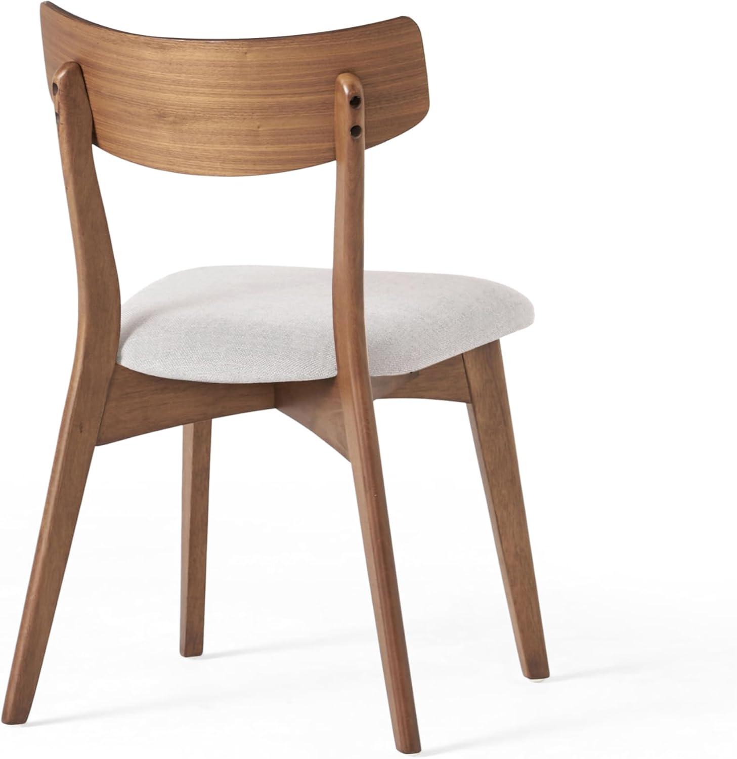 image:imageChristopher Knight Home Abrielle MidCentury Modern Fabric Dining Chairs with Natural Oak Finished Rubberwood Frame 2Pcs Set Dark Grey Natural OakLight Beige ladit