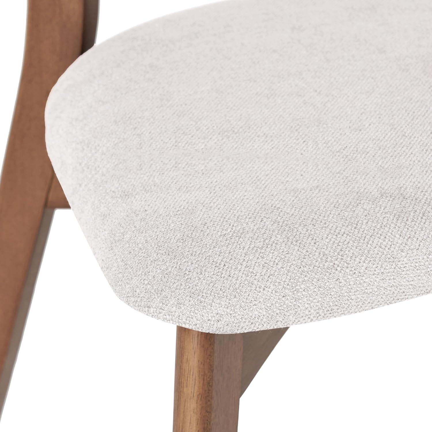 image:imageChristopher Knight Home Abrielle MidCentury Modern Fabric Dining Chairs with Natural Oak Finished Rubberwood Frame 2Pcs Set Dark Grey Natural OakLight Beige ladit