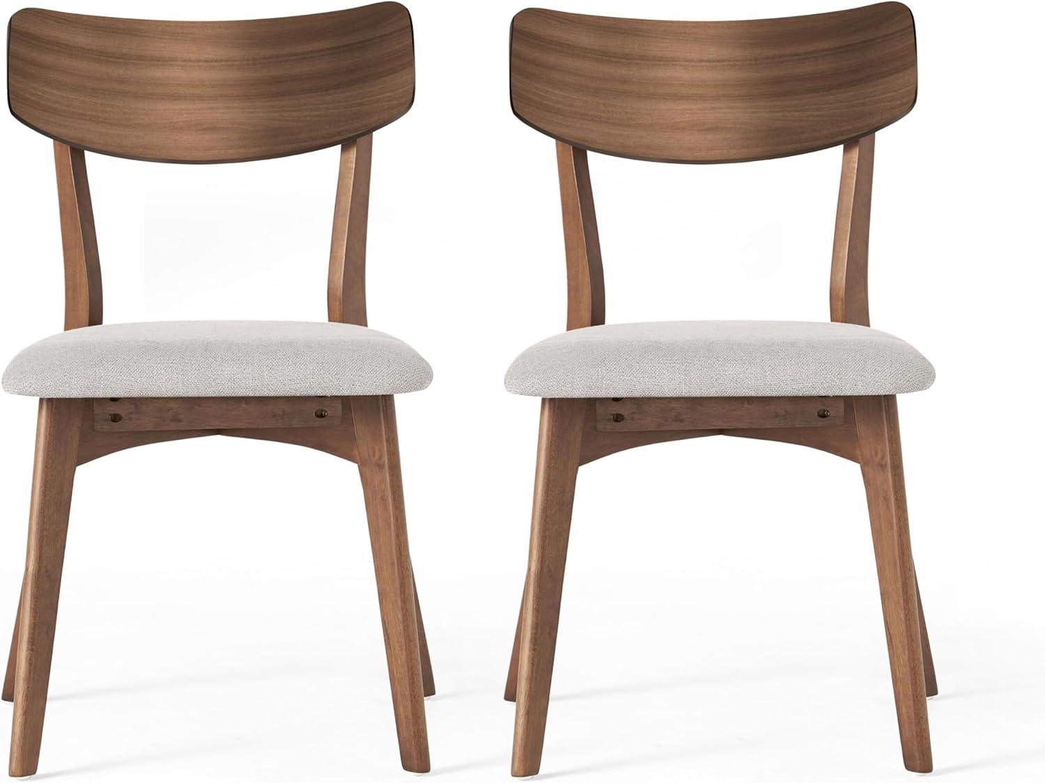 image:imageChristopher Knight Home Abrielle MidCentury Modern Fabric Dining Chairs with Natural Oak Finished Rubberwood Frame 2Pcs Set Dark Grey Natural OakLight Beige ladit