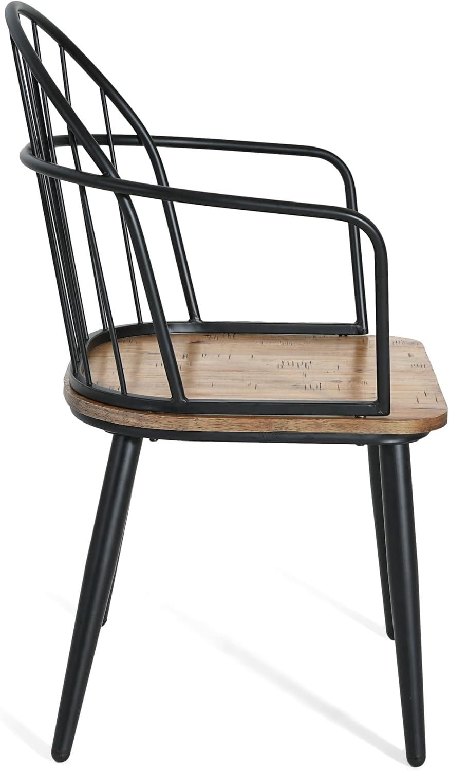 image:imageChristopher Knight Home Drats Dining Chairs Set of 2 Accent Dining Chair Birch Finish Seating Kitchen Chair Bucket Backrest Metal Frame Armchair Industrial Dining Chair for Dining Room NaturalNatural