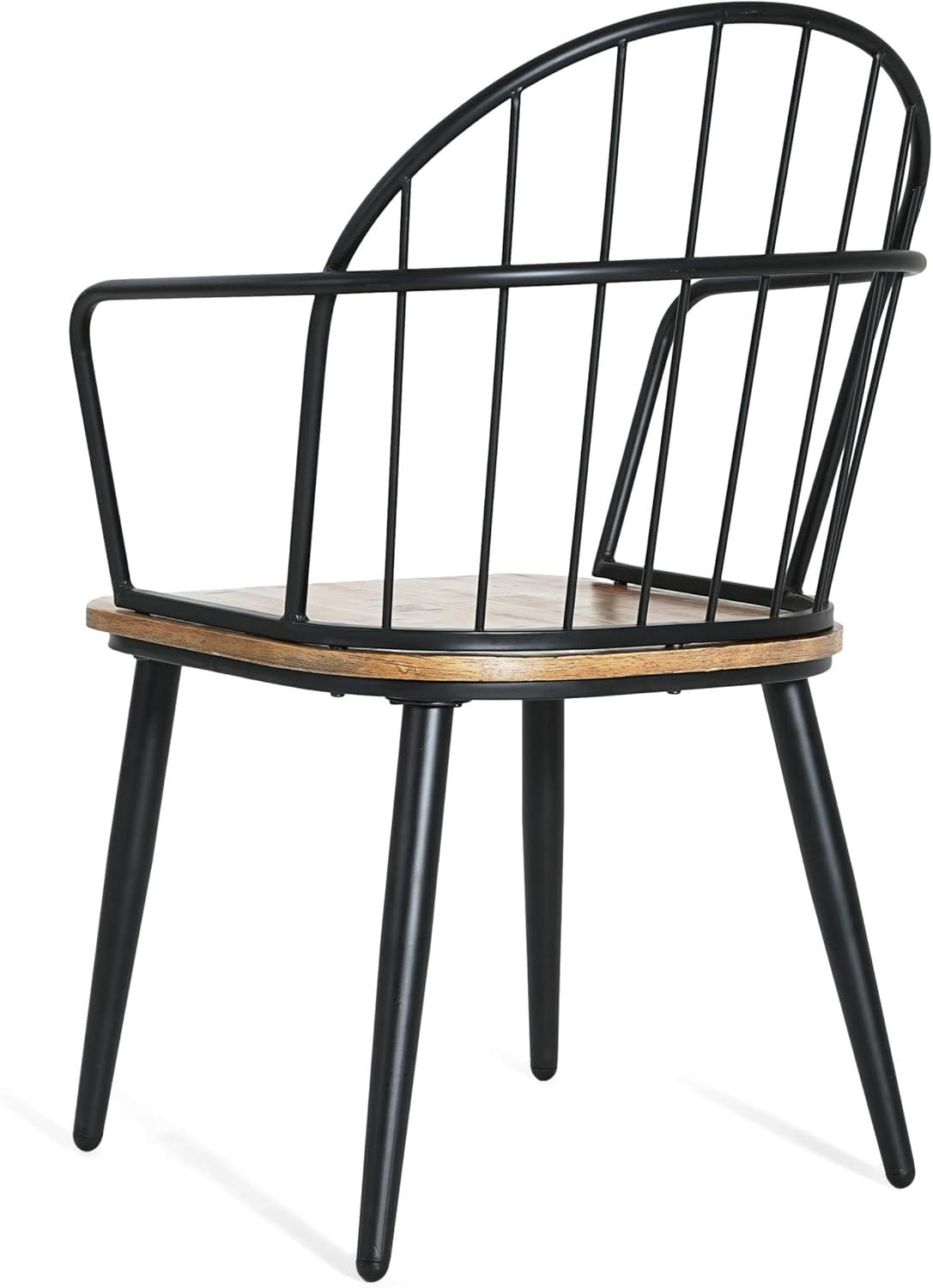 image:imageChristopher Knight Home Drats Dining Chairs Set of 2 Accent Dining Chair Birch Finish Seating Kitchen Chair Bucket Backrest Metal Frame Armchair Industrial Dining Chair for Dining Room NaturalNatural