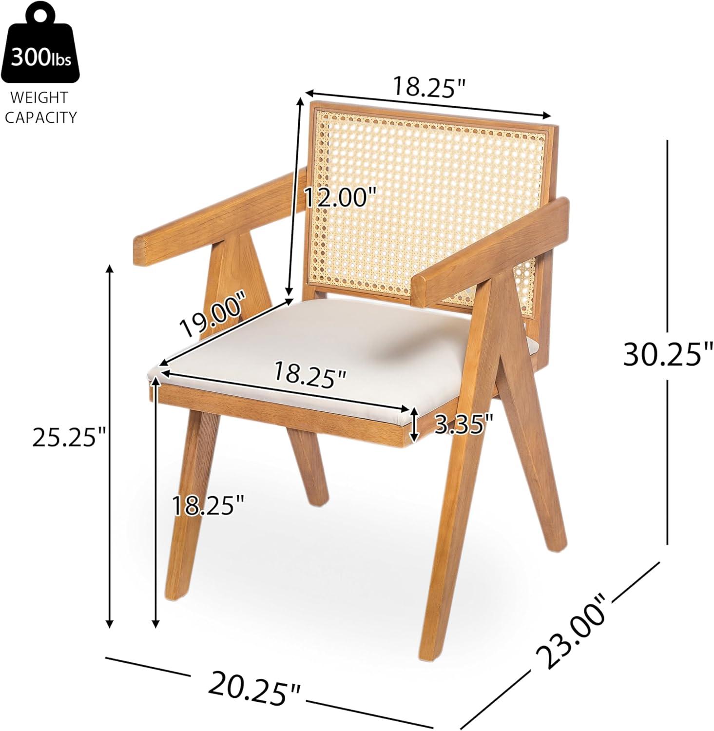 image:imageChristopher Knight Home Loftia Upholstered Dining Chairs Set of 2 Rubberwood Dining Chair Breathable Rattan Backrest Wooden Armchair for Dining Room Living Room Cafeteria 300lbs 2025 NaturalNatural
