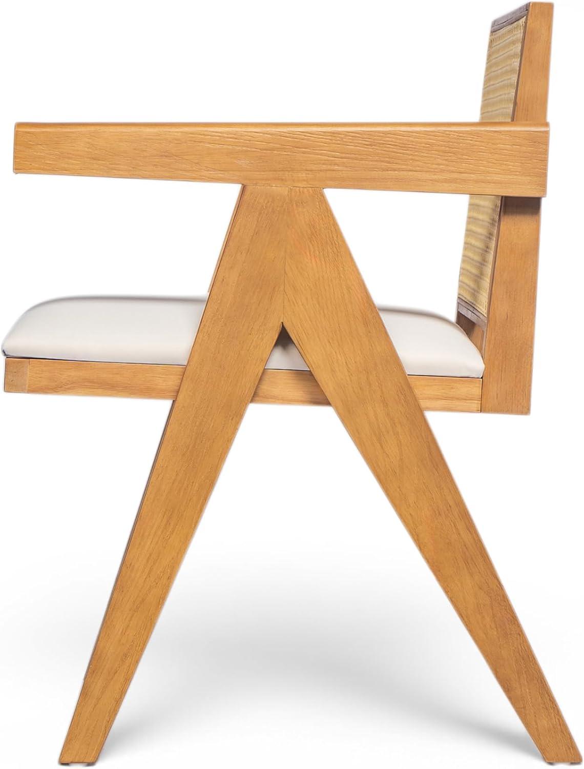 image:imageChristopher Knight Home Loftia Upholstered Dining Chairs Set of 2 Rubberwood Dining Chair Breathable Rattan Backrest Wooden Armchair for Dining Room Living Room Cafeteria 300lbs 2025 NaturalNatural